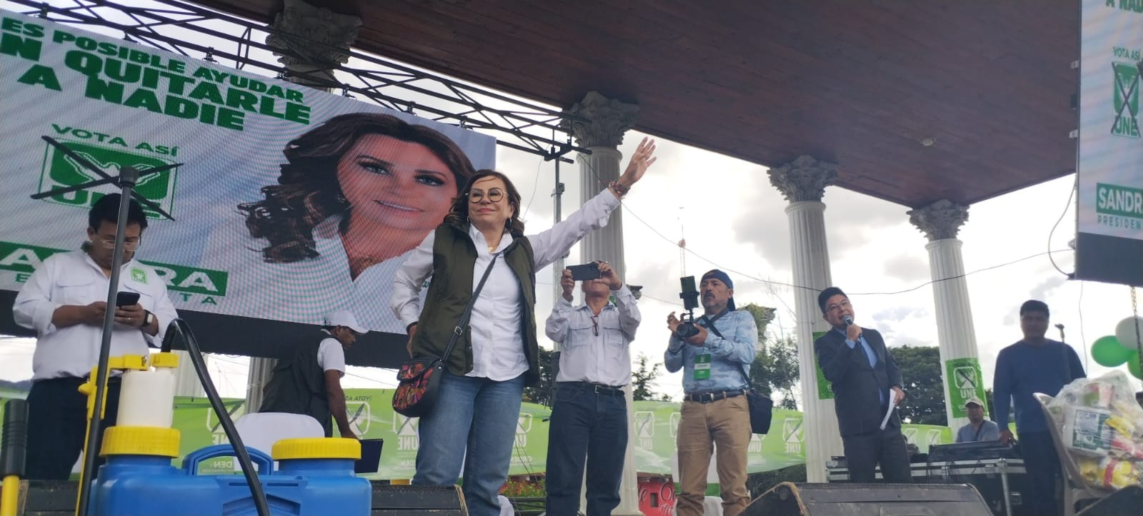 Sandra Torres durante mitin en Totonicapán.