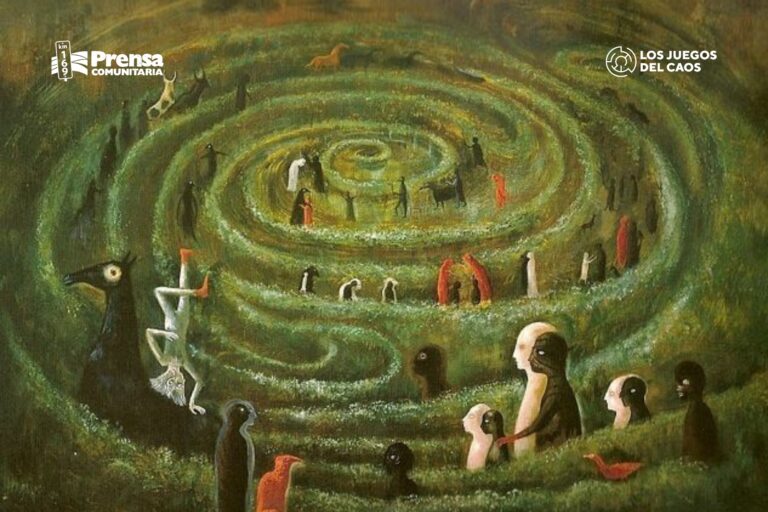 Portada de la presentación de Los Juegos del Caos — pintura de Leonora Carrington